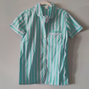 NWT Blue & Green Stripe Pajama Shirt